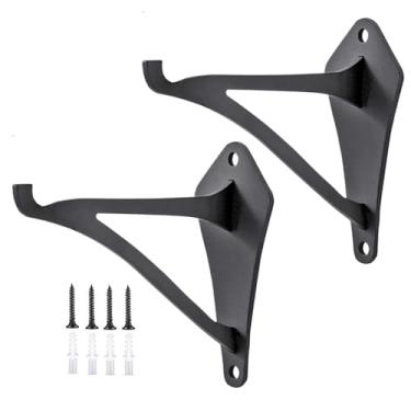 Imagem de Cabides para plantas ao ar livre – Suporte de parede de sino de vento | Suporte de vaso de flores pendurável, conjunto de 2 ganchos decorativos montados na parede para sinos de vento de lanterna