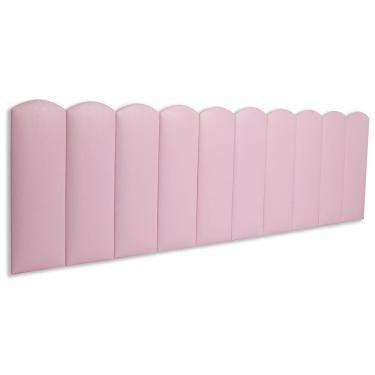 Imagem de Cabeceira King Kit 10 Placas Modelo Nuvem - Courino Rosa