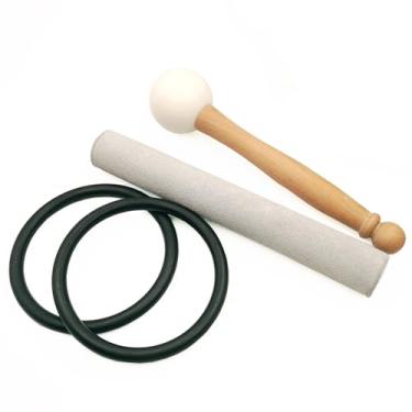 Imagem de Hye-eun Martelo de tigela cantante, bastão de camurça e almofada de borracha para tocar tigelas de cristal de quartzo, acessórios