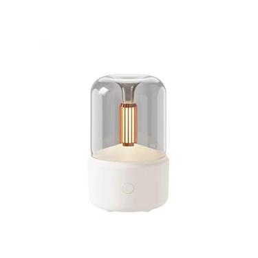 Imagem de Difusor de Aromas com Luz de Vela 120ml – Umidificador, Aconchegante para Quarto e Sala(Branco)