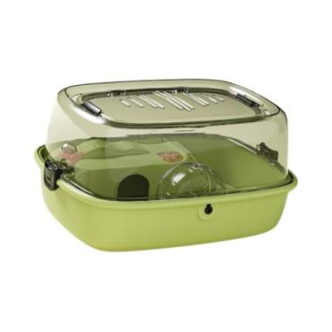 Imagem de IEUDNS Casa de gaiolas de hamster grande com top aberta, transparente, portátil e de pequenos animais Hamster Habitat for Bunny Ryes Sugar Gelider, Verde