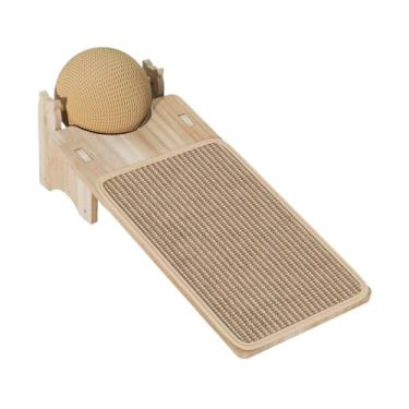 Imagem de ＡＷＨＡＯ Placa arranhadora para gatos, rampa, patas de moagem, acessório multiuso para animais de estimação, protetor de móveis de madeira para presente, placa, Retangular