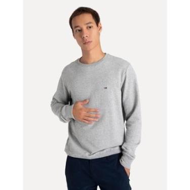 Imagem de Moletom Tommy Jeans Masculino Regular Crewneck Fleece Cinza Mescla-Masculino