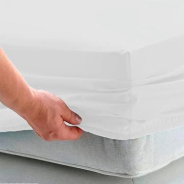 Imagem de Lençol Queen 40cm Avulso c/Elástico Percal 200 Fios 100% Algodão (Branco)