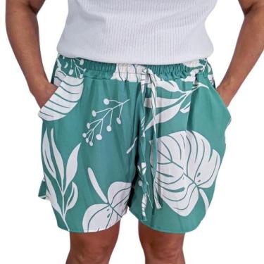 Imagem de Bermuda Feminia Estampada em Poliester com Bolsos - Sol Modas Acessori