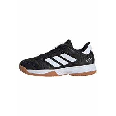 Imagem de adidas Tênis infantil unissex Ligra 8 para uso interno (criança pequena), Preto/branco/preto, 19