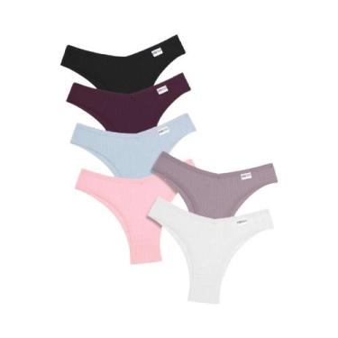 Imagem de Conjunto De Biquíni Sexy De Algodão Com Cintura Baixa Para Mulheres 6P