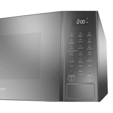 Imagem de Micro-ondas 32 Litros, Brastem, Cinza Espelhado, Menu Gourmet, BMS46AR, 220V