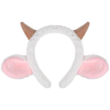 Imagem de Zerodeko Sheep Horn Headband for Kids, Plush Lamb Ears Hairband, Cute Animal Cosplay Accessory for Xmas, Party Dress Up, School Play, Farm Theme Role Play Headwear