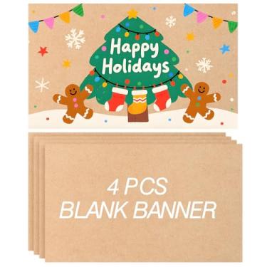 Imagem de Tatuo 4 Pcs 30" x 48" Large Brown Paper Banners for Christmas Crafts Blank 120gsm Thick Kraft Paper Banner for Indoor Display Wall Signs Painting Thanksgiving Fall Birthday Wedding Party Decoration