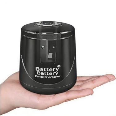 Imagem de Apontador de lápis elétrico, apontador de lápis colorido operado por bateria pequena para crianças, afiação rápida, adequado para nº 2/colorido (6-8 mm), escola/sala de aula/escritório, preto (bateria