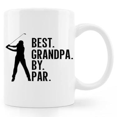 Imagem de uinwk Caneca de café Best Grandpa By Par, presente de aniversário de Natal para avô, golfista, 325 ml