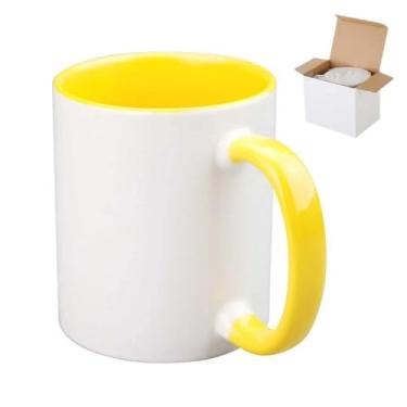 Imagem de CRUMANCY Caneca de café de cerâmica, 325 ml, sublimação em branco, canecas de café com alça, xícaras de restaurante para café, chá, cacau, cappuccino, cereal, branco fosco