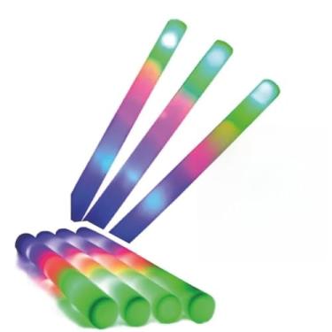 Imagem de kit 30 Bastão Led Neon Espuma Formatura Balada Festa neon(15)