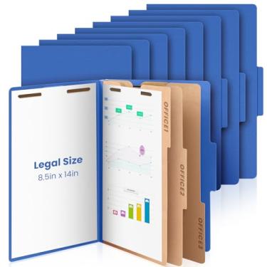 Imagem de AmazingSpark 18 pastas de classificação, tamanho legal, 3 divisórias, pasta de arquivo com expansão, 2 pinos, organizador de arquivos de escritório resistente para escola, hospitais, casa (azul escuro