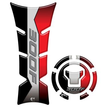 Imagem de Kit Adesivo Protetor De Tanque Moto Honda Cb Twister 300f 2025 -vermelho Cinza Preto
