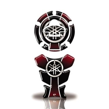 Imagem de Adesivo Resinado Protetor Tanque E Bocal Moto Yamaha Acima 2016 Vermelho Vermelho