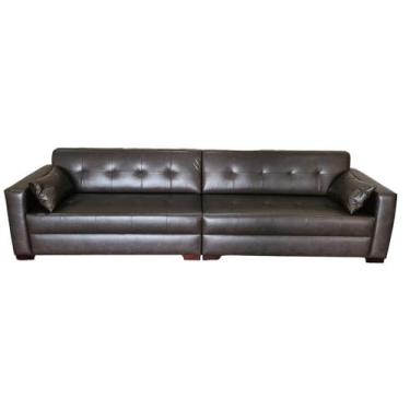 Imagem de Sofá  Gianni Bipartido Tecido Corano Pé Cantoneira Escuro  300cm - 4R 