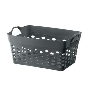 Imagem de Ordene - Cesto Organizador Plástico Flexível Retangular de 22 Litros, Cor Cinza, Linha Log