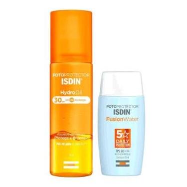 Imagem de Isdin Kit – Protetor Solar Facial Fusion Water 5 Stars FPS60 50ml + Protetor Solar e Bronzeador Corp-Unissex