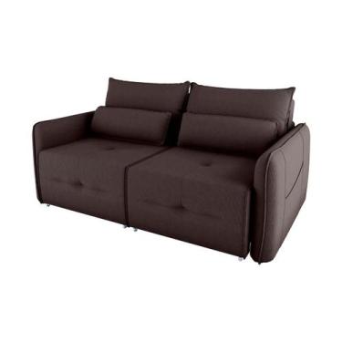 Imagem de Sofá Cama 2 Lugares Com Almofadas 205Cm Celine Veludo Cinza Matrix, Su
