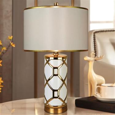 Imagem de Luxo Contemporâneo Lâmpada De Mesa De Cerâmica LED Criatividade Americana Sala De Estar Quarto Estudo Villa Hotel Cama Mesa Luz (Estilo 159C)