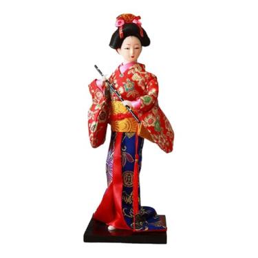 Imagem de predolo Boneca Gueixa Japonesa Asiática em Quimono, Artesanato Tradicional, Estatuetas Colecionáveis ​​ para Decoração de Casa, Armário, Prateleira, Style B