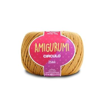 Imagem de Linha Fio Amigurumi Círculo 125g 254m 100 Algodão Mercerizado Crochê Tricô Artesanato Colorido (7030 - MOSTARDA)