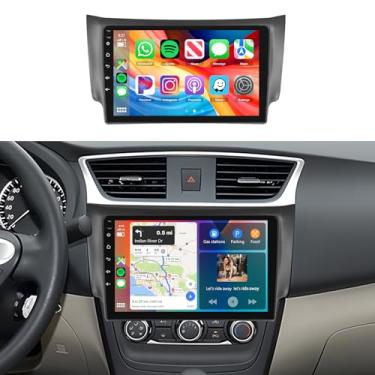 Imagem de Rádio de carro estéreo para Nissan Sentra 2013 2014 2015 2016 2017 2+64G, tela sensível ao toque de 10,1 polegadas/Android 13/CarPlay sem fio/Android Auto/DSP EQ/Navegação GPS/WiFi/Bluetooth/FM/RDS