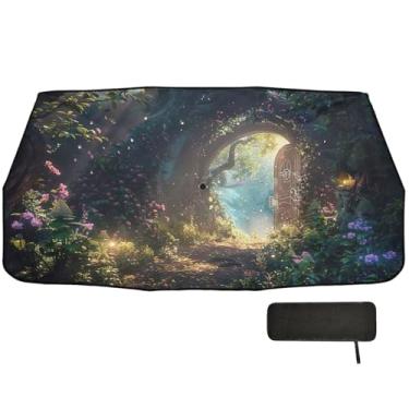Imagem de Guarda-sol de carro dobrável para jardim, pára-brisa, bloco UV, guarda-sol para carro, 147 x 75 cm, protetor solar para carro