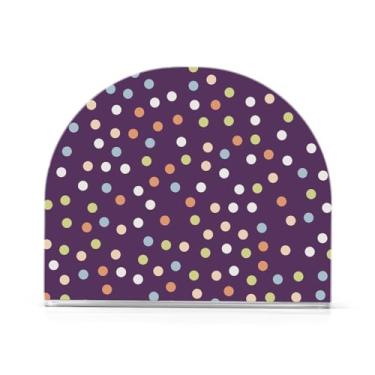 Imagem de Porta-guardanapos de acrílico de bolinhas coloridas, dispensador de bandeja de papel descartável em forma de U para guardanapos de coquetel, pacote com 1 ou 2