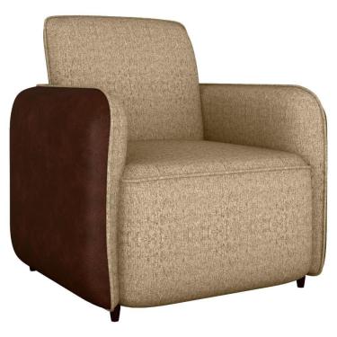 Imagem de Poltrona Decorativa Zurique 76 Cm Linho Vancouver Corino Whisk Milani Store Palha