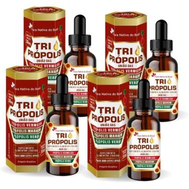 Imagem de Kit 4x Tri Própolis (Verde, Vermelha e Marrom) Em Gotas 20ml Flora Nativa-Unissex