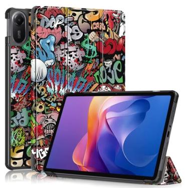 Imagem de DINGGUAGUA Capa compatível com tablet Xiaomi Redmi Pad 2 de 11 polegadas 2025, capa rígida leve com capa para despertar/hibernar automática, grafite