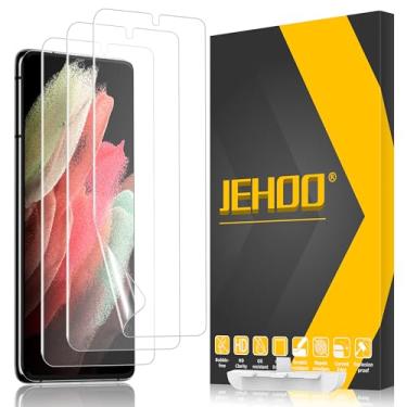 Imagem de JEHOO [Pacote com 3] Protetor de tela ultra fosco para Galaxy S21, compatível com sensor de impressão digital, filme flexível adesivo antirreflexo (não vidro)