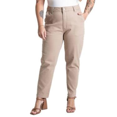Imagem de Calça Sarja Sawary Mom Plus Size - 274623, Bege, 50