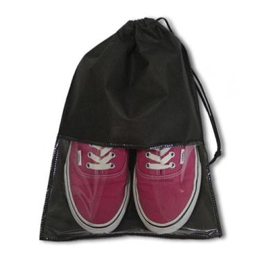 Imagem de 40 Sacos Para Sapatos / Porta Sapato Preto 36x28cm C/ Visor - Idealiza