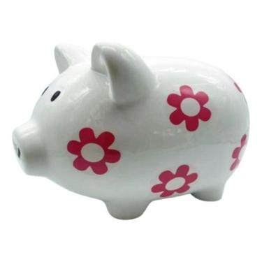 Imagem de Cofre Porquinho Grande Decoração Em Porcelana - Caetano Store, Branco