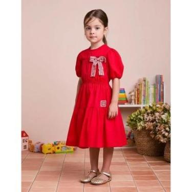 Imagem de Vestido Casual Vermelho Detalhe Fita Animê-Feminino
