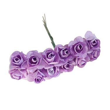 Imagem de 12 Unidades Ramo Flores de Papel Artificiais Rosas Falsas para Casamento Festa DIY Guirlanda Caixa Bombons Decoração Artesanal Bouquet Casa Centros Me