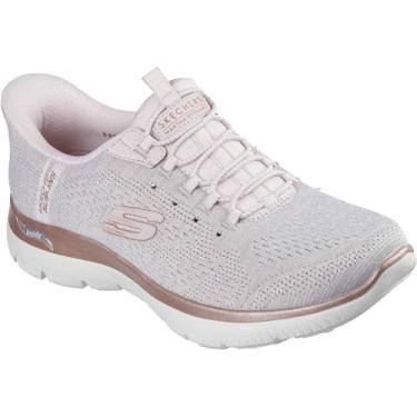 Imagem de Skechers Tênis feminino Martha Stewart Arch Fit Summits - Soft Shimmer Hands Free Slip-ins, Rosa claro, 37
