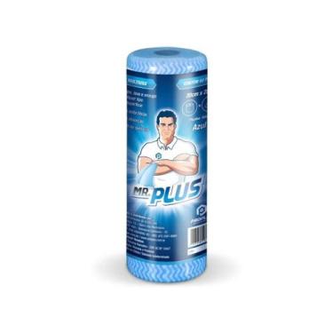Imagem de Pano Tipo Perfex Multiuso Pct.50 Unid. Mr.plus Rolo 30cmx25m, Azul