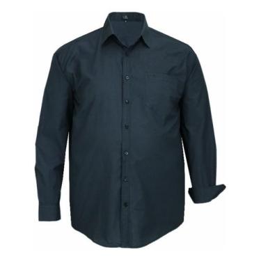 Imagem de Camisa Social Plus Size Manga Longa Lbl Com Bolso Passa Fácil 3033, Pr