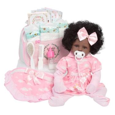 Imagem de Boneca Reborn Bebê Realista Negra Corpo Silicone Bolsa - Cegonha Rebor