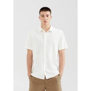 Imagem de Camisa Masculina Manga Curta Em Malha Texturizada - Azul XXG-Masculino