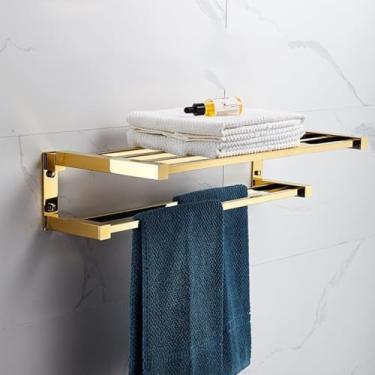 Imagem de Toalheiro de aço inoxidável engrossado, conjunto de ferragens de banheiro, toalheiro, dobrável, toalheiro, trilho, roupas, escorredor de roupas, conjunto de acessórios de banheiro