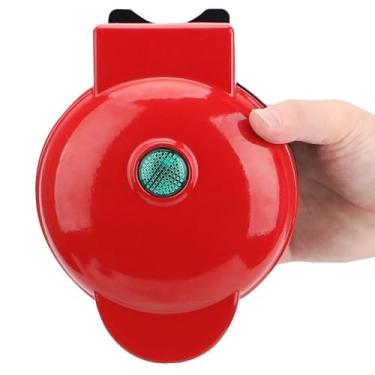 Imagem de Mini Máquina de Donuts Elétrica 3 Furos - Cozimento Rápido 110V, Fácil de Usar e Limpar, Ideal para Casa, Festas e Petiscos, Donuts Caseiros Deliciosos (Vermelho)