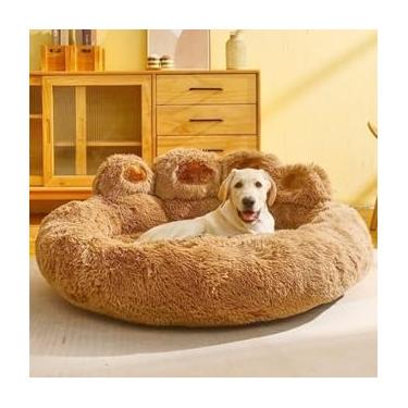 Imagem de Cama Pata Nuvem para Cachorro e Gato – Colchonete Antialérgico Confortável em Vários Tamanhos (BEGE LISO,90CM GRANDE)