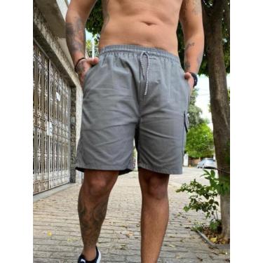 Imagem de Bermuda Cargo Masculina Street Cinza kyu, M