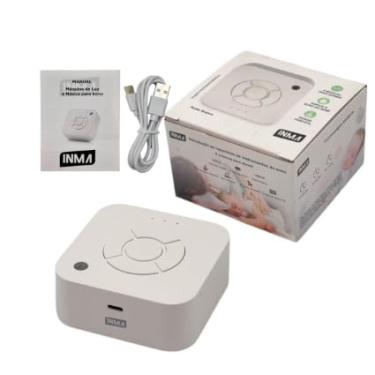Imagem de Aparelho de Ruído Branco para Sono e Relaxamento do Bebê, 9 Sons, Bateria Recarregável USB, LED, Branco